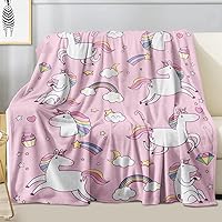 Mythical Horse Blanket Mythical Horse Gifts for Girls, Mythical Horse Throw Blankets Flannel Soft Warm Plush Blanket for Girls Kids Women for All Season Bed Couch Living Room Decor Pink 50