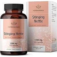 HERBAMAMA Stinging Nettle Root Capsules - Organic Stinging Nettle Root Powder Pills - Urtica Dioica Herbal Supplement - 100 Vegan Caps