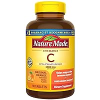 Extra Strength Dosage Chewable Vitamin C 1000 mg per serving, Dietary Supplement for Immune Support, 90 Tablets, 45 Day Supply