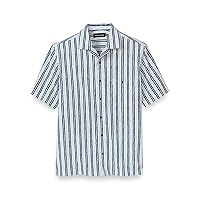 Paul Fredrick Men's Classic Fit Cotton Stripe Print Casual Shirt