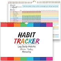 gisgfim Habit Tracker Calendar Motivational Habit Tracking Journal Inspirational Goal Planner with Spiral Binding Beautiful Weekly Undated 12+2 Month Journal