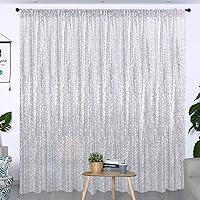 Partisout Sequin Backdrop Photo Backdrop Glitter Backdrop Sequin Backdrop Curtain Blackout Curtains Photography Payette Sequin Backdrop Outdoor Curtains for Party Wedding (7ftx7ft, Silver)