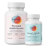 Prenatal Vitamin + DHA | Omega 3 Fish Oil with DHA & EPA for Brain Development & Nervous System Support | 26+ Vital Nutrients | Dietitian-formulated, Non-GMO, 3rd Party Tested, 30 Servings