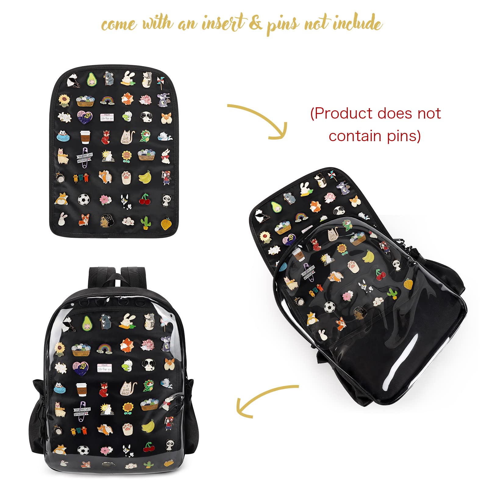 STEAMEDBUN Pin Display Backpack for School Ita Bag Backpack with inserts