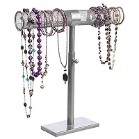 Displays2go Height Adjustable Display Stand for Earrings, Silver, 6-Pack