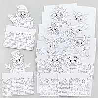 Baker Ross FE867 Chimney Color in Pop Up Cards - Pack of 10, Christmas Crafts for Kids, Make Your Own Christmas Decorations, Card Crafts for Children to Make and Decorate