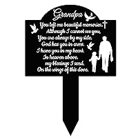 Cemetery Decorations for Grave Memorial Plaques Markers Stake for Outdoors Decorative Memorial Sympathy Garden Stake for Dad Cemetery Tombstone for Garden Yard Decor (Grandpa)