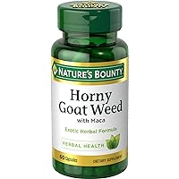 Nature's Bounty Horny Goat Weed w/Maca,Dietary Supplement, 60 Capsules, Gelatin, Dicalcium Phosphate, Vegetable Magnesium Stearate, Silica