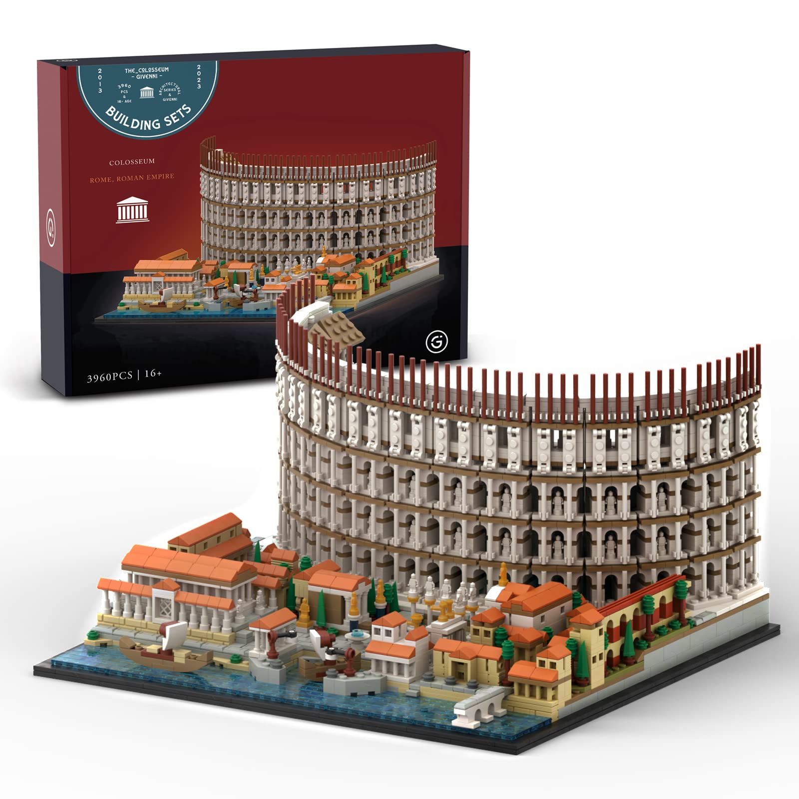 Givenni Architecture The Roman Colosseum Building Set; Collectible Model for Adults; Compatible with Lego, (3989Pieces)