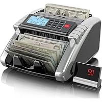 Aneken Money Counter Machine with Value Count, Dollar, Euro UV/MG/IR/DD/DBL/HLF/CHN Counterfeit Detection Bill Counter, Add and Batch Modes, Cash Counter with LCD Display, 2-Year Warranty