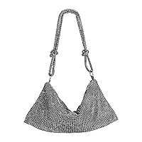 Women Rhinestone Hobo Bag Handbag Chic Crystal Evening Bag Shiny Purse for Party Events