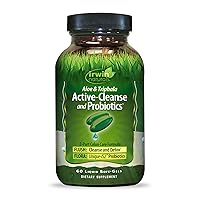 Aloe & Triphala Active Cleanse + Probiotics Natural Digestive Support - Gentle, Effective Detox + Elimination 2-Part Colon Care - Nourish + Balance - 60 Liquid Softgels