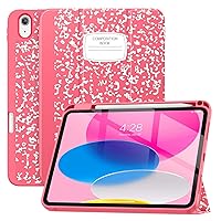 Soke for iPad 10th Generation Case 2022 10.9 Inch with Pencil Holder, [Premium Shockproof + Auto Sleep/Wake] with Soft TPU Back Cover, Slim Trifold Stand for A2696 A2757 A2777, New Book Watermelon
