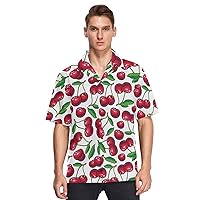 ALAZA Mens Sketch Cherry Berries Quick Dry Hawaiian Shirt
