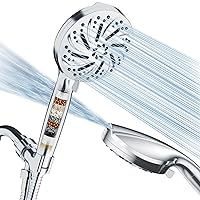 High Pressure Shower Head with Handheld - Filtered Shower Head with Pause and Jet 𝟏𝟎 Modes, Removable Powerful Pressure Hand Held Showerhead with Extra Long Hose and Detachable Filter