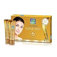Gold Facial Kit for Skin Brightening, 5 Step Ultimate Glow- Women, Removes blackheads, Blemishes, Dark Spots, 100 gm