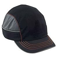 Safety Bump Cap, Baseball Hat Style, Comfortable Head Protection, Short Brim, Skullerz 8950,Black