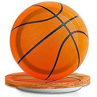 Wiooffen 48 Pcs Basketball Party Plates 7inch Birthday Party Disposable Paper Dessert Plates Supplies Decorations Basketball Theme Plates Tableware for Birthday Baby Shower