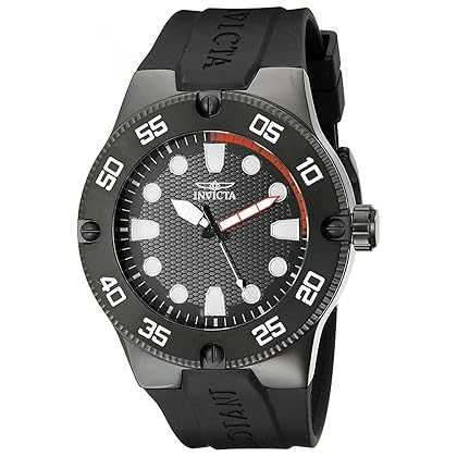 Invicta Men's Pro Diver Quartz Watch with a Silicone Band, Black (Model: 18026)