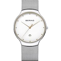 BERING Time | Women's Slim Watch 13338-001 | 38MM Case | Classic Collection | Stainless Steel Strap | Scratch-Resistant Sapphire Crystal | Minimalistic - Designed in Denmark