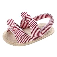 Kids Sandals Baby Plaid Red Double Bowknot Slippers Toddler First Walking Toddle Sneakers Children Canvas Sandals for Party