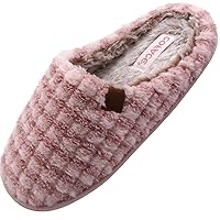 COFACE Unisex Mens Womens Cozy Memory Foam Scuff Slippers Casual Slip On Warm House Shoes Indoor/Outdoor Sandal Slippers With Arch Support Rubber Sole Size 4-15