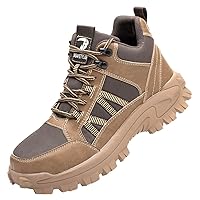 Mens Safety Steel Toe Tactical Boots Anti-Slip Industrial Warehouse Construction Bootie Comfortable Scuff Resistant Work Boot