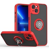 ZIFENGX- Case for iPhone 15 Pro Max/15 Plus/15 Pro/15, Magnetic Ring Stand Case Slim Shockproof Protective Cover (15ProMax,Red)