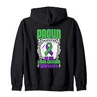 Daughter Of Anal Cancer Warrior Support Anal Cancer Survivor Zip Hoodie