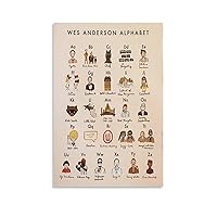 Canvas Art Wes Anderson Letter Poster Wall Decoration Bedroom Living Room Poster Decorative Painting Canvas Wall Posters And Art Picture Print Modern Family Bedroom Decor Posters 12x18inch(30x45cm)