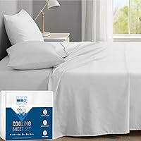 Degrees of Comfort Coolmax Cooling Sheets Set for King Size Bed, Moisture Wicking for Night Sweats Best Comfort, Cool Sheets for Hot Sleepers During Warm Weather with Deep Pocket, White-4PC