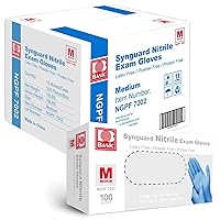 Basic Medical Blue Nitrile Exam Gloves - Latex-Free & Powder-Free - NGPF7002 (Case of 1,000), Medium