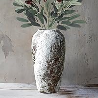 Rustic Ceramic Flower Vase Farmhouse Pottery Clay Tall Terracotta Floor Vases for Decorative Centerpiece Minimalism Home Decor Aesthetic Living Room Bedroom Table Wedding Housewarming Gift