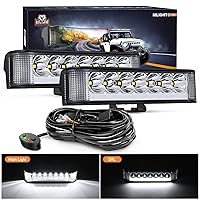 Nilight Side Shooter DRL LED Light Pods, 6.5 Inch 2089LM Spot Flood Combo Bar w/ Wiring Kit for Fog Driving Auxiliary Light on Truck, ATV, UTV, Jeep - 5 Year Warranty
