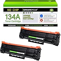 greencycle Compatible Toner Replacement for Hp 134A Black Toner Cartridge[Use Requires Manual Installation of OEM CHIP] Use for Laserjet M209dw MFP M234dw M234sdw M234sdn Printer(2Pk)