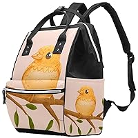 Tit Bird Standing on Branch Diaper Bag Backpack Baby Nappy Changing Bags Multi Function Large Capacity Travel Bag
