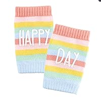 Stephan Baby Leg Warmers Non-Slip Cotton Knit Blend Knee Pads, Happy Day, One Size Fits Most