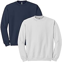 Gildan mens Fleece Crewneck athletic sweatshirts, Navy/White (2-pack), X-Large US