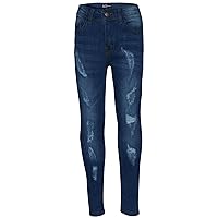 A2Z Boys Stretchy Jeans Kids Ripped Mid Blue Denim Skinny Pants Jeans Trousers 5-13Y