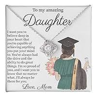 Congratulations Necklace Gift For Her, To Our Granddaughter Love Knot Necklace From Grandparents, Necklace Gifts On Phd Graduation Gifts High School Graduation Gift Graduating Class of 2024 Senior