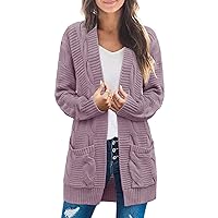 MEROKEETY Women's 2024 Long Sleeve Cable Knit Cardigan Sweaters Open Front Fall Outwear Coat