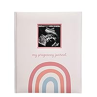 Rainbow Pregnancy Journal, Keepsake Pregnancy Memory Book with Sonogram Photo, First Through Third Trimester Pregnancy Milestone Tracker, Blush Rainbow
