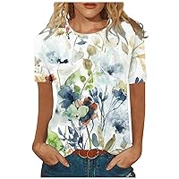 Womens t Shirts Loose Fit Van Gogh Oil Painting Print Tops Casual Loose Short Sleeve Trendy Graphic Tees Blouse