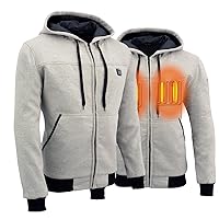 Nexgen Heat Men's Heated Hoodies - Front Zipper Textile/Cotton Heated Jackets for Winter w/Battery Pack |MPM