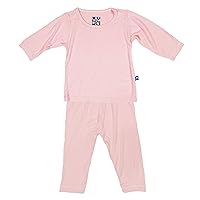 KicKee Pants Little Girls Basic Long Sleeve Pajama Set Lotus, 4T