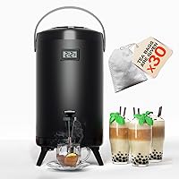 Insulated Beverage Dispenser-NON HEATING-75 Cup Hot Drink Beverage for Catering-Stainless Steel Hot Beverage Dispenser 12 L/3.2 Gallon Hot Coffee Dispenser with Spigot for tea,Juice (black)