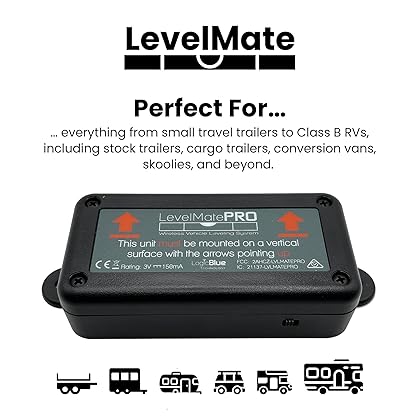 LogicBlue Technology LevelMatePRO Wireless Vehicle RV Leveling System - Patented Quick and Easy Smartphone Leveling Tool – Travel Trailer Accessories for RV Camping