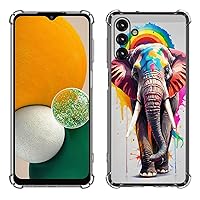 Galaxy A15 5G Case,Colorful Rainbow Elephant Drop Protection Shockproof Case TPU Full Body Protective Scratch-Resistant Cover for Samsung Galaxy A15 5G