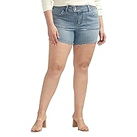 Silver Jeans Co. Women's Plus Size Suki Mid Rise Curvy Fit Short