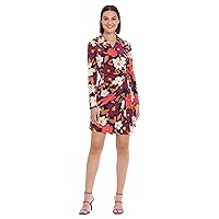 Donna Morgan Women's Long Sleeve Wrap Dress Workwear Career Desk to Dinner Event Party Guest of
